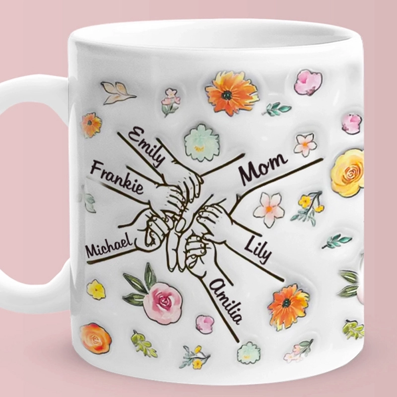 送给温馨家庭的特别礼物-花卉主题3D立体定制马克杯 (5)