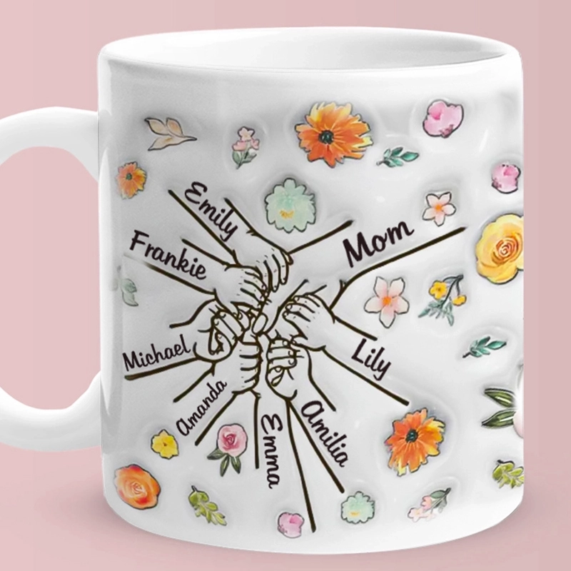 送给温馨家庭的特别礼物-花卉主题3D立体定制马克杯 (7)