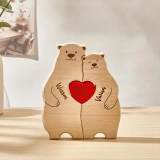 送给家庭的温馨礼物-定制刻字木制熊家族拼图摆件 (3)