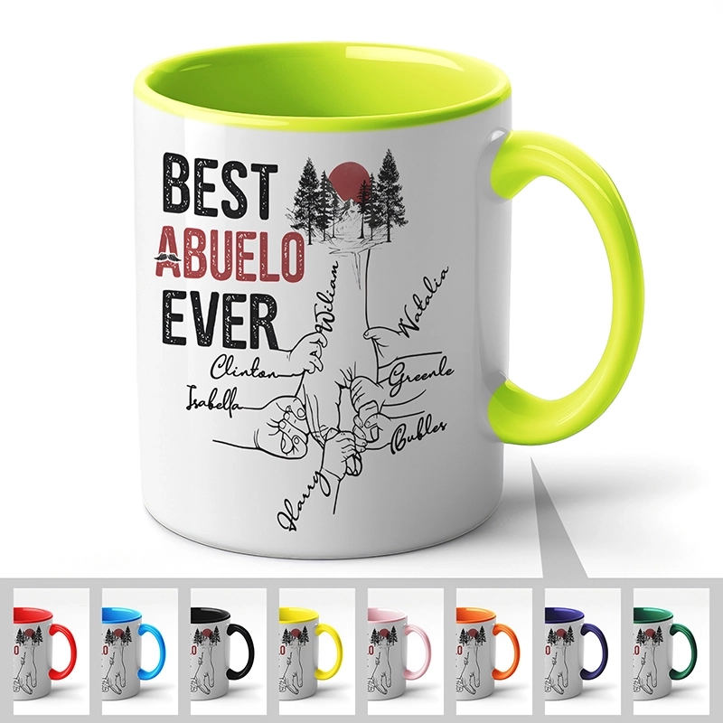 送给最棒爷爷的特别礼物-多彩手印主题3D立体定制马克杯 (3)