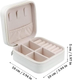 自定义生辰花迷你珠宝收纳盒 便携式旅行珠宝盒（白色） (5)