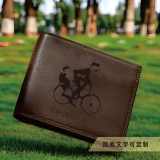 个性化定制手绘图案和文字刻字钱包 棕色真皮钱包 父亲节礼物 (3)