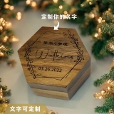 自定义木质戒指盒 - 相思木雕刻戒指盒 (2)