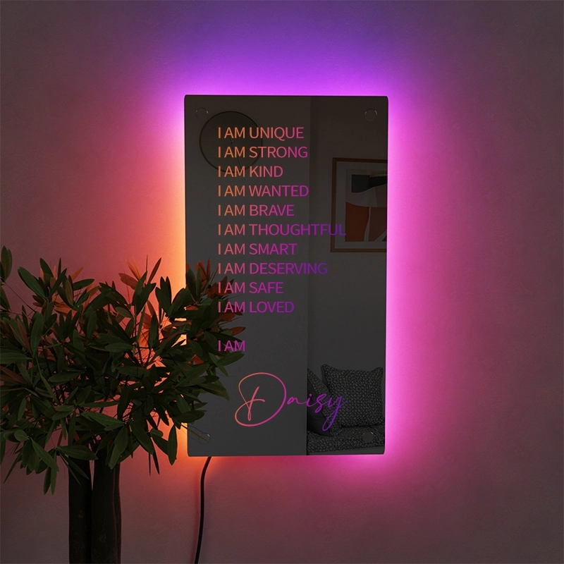 个性化定制亚克力镜面镜子灯-RGB幻彩遥控控制