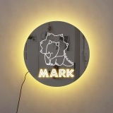 个性化定制恐龙主题幻彩RGB镜面灯-儿童卧室装饰夜灯 (2)