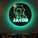 个性化定制恐龙主题幻彩RGB镜面灯-儿童卧室装饰夜灯 (3)