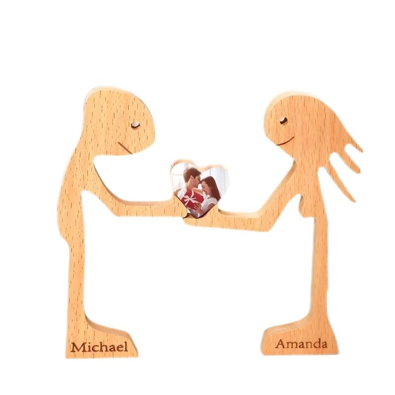 送给挚爱的情侣礼物-定制刻字木制情侣拼图摆件 (4)
