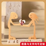 送给挚爱的情侣礼物-定制刻字木制情侣拼图摆件 (6)