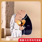 送给情侣的甜蜜礼物-UV打印定制刻字木制情侣拼图摆件 (2)