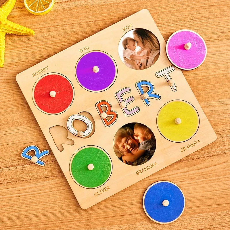 个性化定制名字雕刻木制拼图-创意婴儿礼物 (7)
