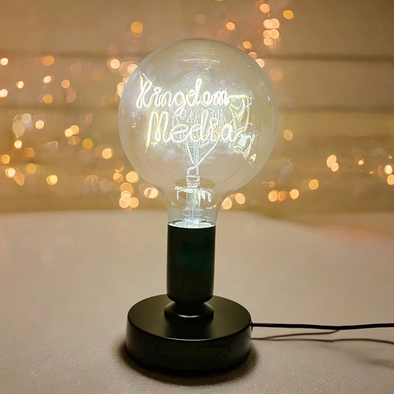 个性化定制字母灯泡-网红款黑色金属底座创意台灯 个性化定制字母灯泡-网红款黑色金属底座创意台灯