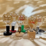 个性化定制字母灯泡-网红款黑色金属底座创意台灯 (5)