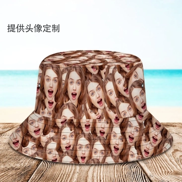 定制无缝脸部渔夫帽-男女通用个性化照片设计夏季旅行沙滩太阳帽 定制无缝脸部渔夫帽-男女通用个性化照片设计夏季旅行沙滩太阳帽