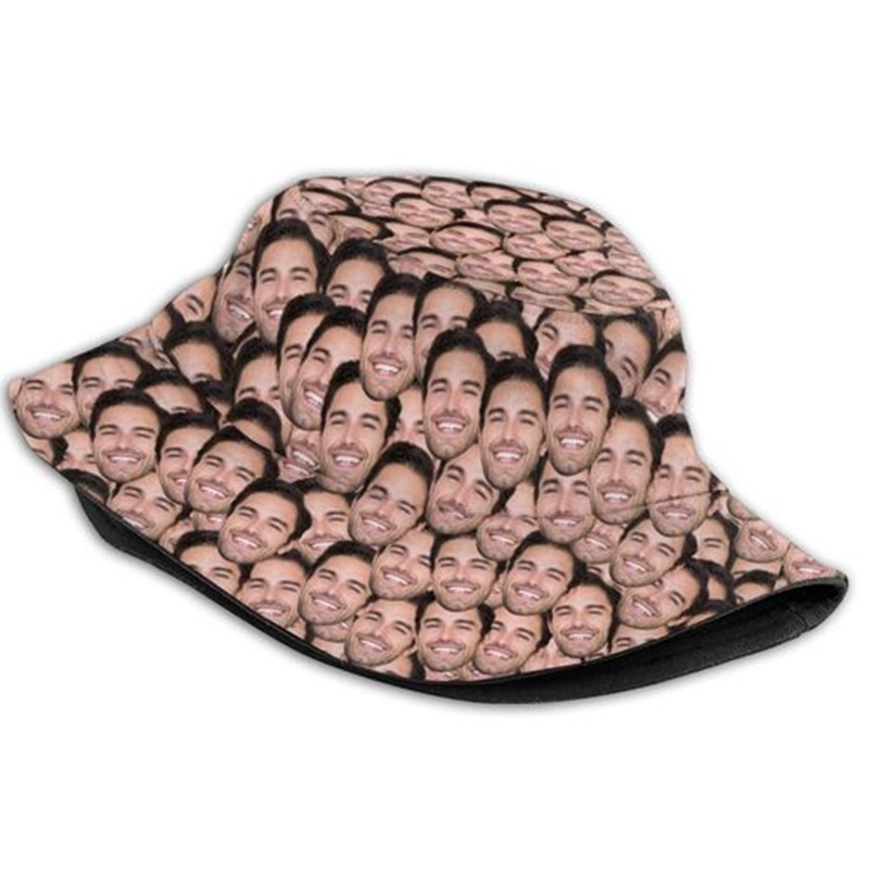 定制无缝脸部渔夫帽-男女通用个性化照片设计夏季旅行沙滩太阳帽 (7)