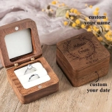 自定义双人位高端木质戒指盒-白色内托-定制雕刻戒指礼盒