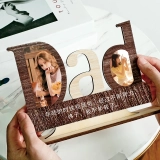 定制父亲节礼物木制相框摆件-个性化照片与专属文字 (2)