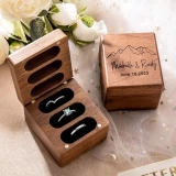 定制木质首饰盒-三孔戒指盒,适用于求婚、订婚、纪念日、婚礼仪式的专属礼物 定制木质首饰盒-三孔戒指盒,适用于求婚、订婚、纪念日、婚礼仪式的专属礼物