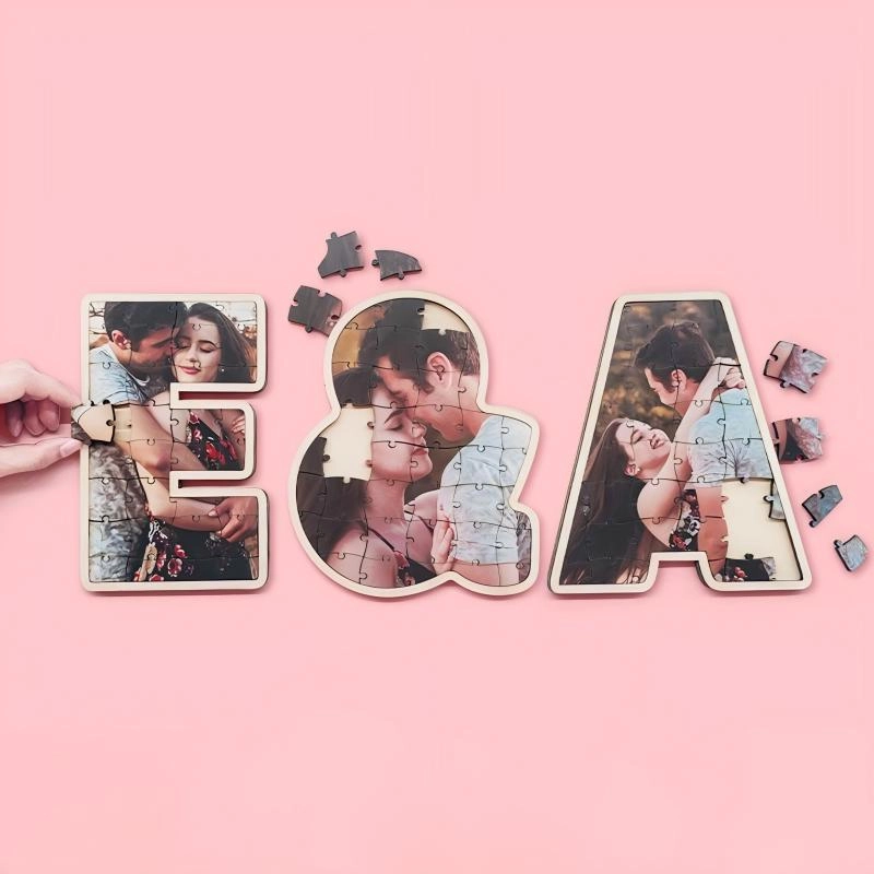 个性化拼图相框,带有我爱你的12个理由,定制照片情侣木制标志装饰品婚礼和房屋装饰,适合生日情人节(字母) 个性化拼图相框,带有我爱你的12个理由,定制照片情侣木制标志装饰品婚礼和房屋装饰,适合生日情人节(字母)
