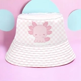 适合年轻女孩和女士的可爱蝾螈格子水桶帽-柔软舒适的动物艺术设计 (2) 适合年轻女孩和女士的可爱蝾螈格子水桶帽-柔软舒适的动物艺术设计 (2)