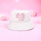 适合年轻女孩和女士的可爱蝾螈格子水桶帽-柔软舒适的动物艺术设计 (3) 适合年轻女孩和女士的可爱蝾螈格子水桶帽-柔软舒适的动物艺术设计 (3)