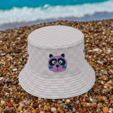 适合年轻女孩和女士的可爱蝾螈格子水桶帽-柔软舒适的动物艺术设计 (6)