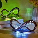 定制情侣名字亚克力灯家居装饰个性化无限符号木质夜灯周年纪念礼物 (2)