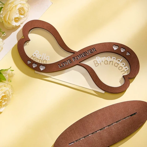 定制情侣名字亚克力灯家居装饰个性化无限符号木质夜灯周年纪念礼物 (3)