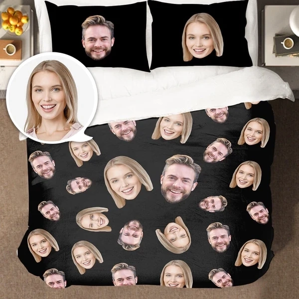 定制双人床上用品套装羽绒被套个性化家庭礼物 (3) 定制双人床上用品套装羽绒被套个性化家庭礼物 (3)