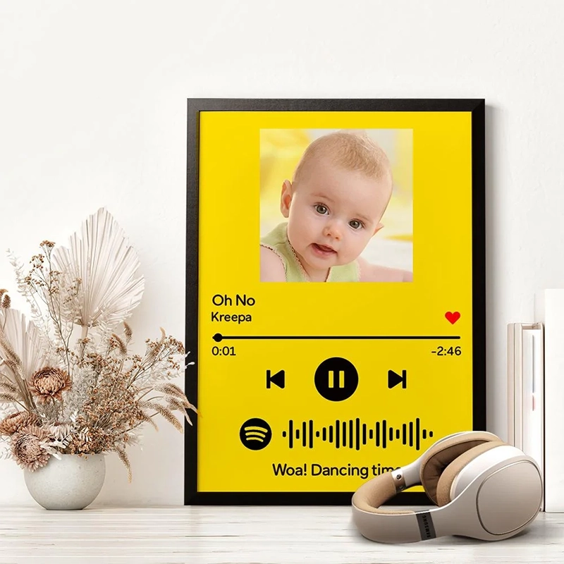 个性化 Spotify 代码音乐木框画 - 定制背景颜色和文字 (4)