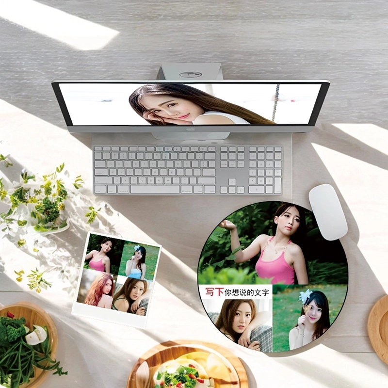 个性化圆形定制鼠标垫-可定制三张图片，防滑防水设计 (5)