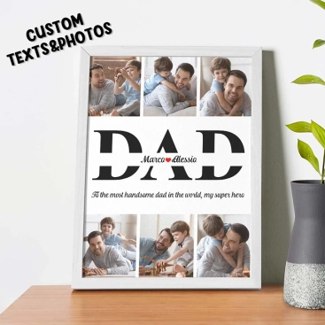 个性化珍贵照片木制相框,附上您的文字,送给爸爸的独特礼物 个性化珍贵照片木制相框,附上您的文字,送给爸爸的独特礼物