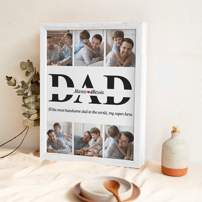 个性化珍贵照片木制相框，附上您的文字，送给爸爸的独特礼物 (2)
