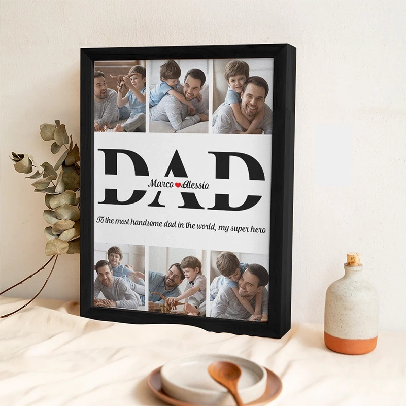 个性化珍贵照片木制相框，附上您的文字，送给爸爸的独特礼物 (4)