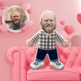 个性化枕头定制枕头脸堵嘴礼物格子衬衫抱枕情人节礼物给他