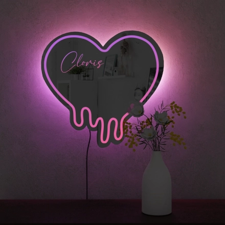 心形定制幻彩RGB镜面灯-浪漫氛围与个性表达的完美结合