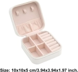 多功能自定义首饰盒 旅行珠宝收纳盒PU简约单层高品质礼品盒（裸粉色） (3)