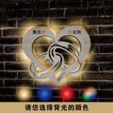 LED爱心礼品心形带环木质壁灯装饰夜灯个性化I结婚礼物I电池供电 (4)