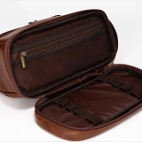 自定义红棕色男士洗漱包 旅行必备 悬挂设计 大容量多功能收纳包 (3)