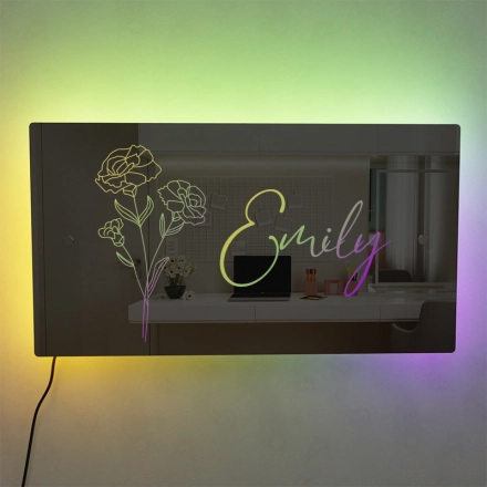 个性定制幻彩RGB镜面灯-室内康乃馨氛围装饰灯