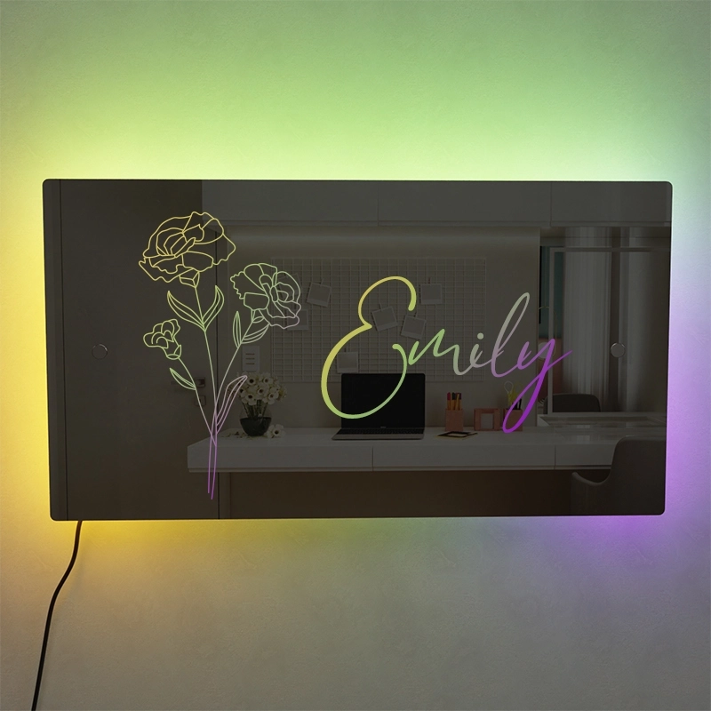 个性定制幻彩RGB镜面灯-室内康乃馨氛围装饰灯