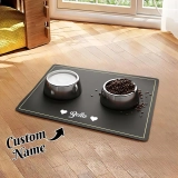 个性化刻字黑色宠物餐垫 防水防滑宠物用餐垫 (2) 个性化刻字黑色宠物餐垫 防水防滑宠物用餐垫 (2)