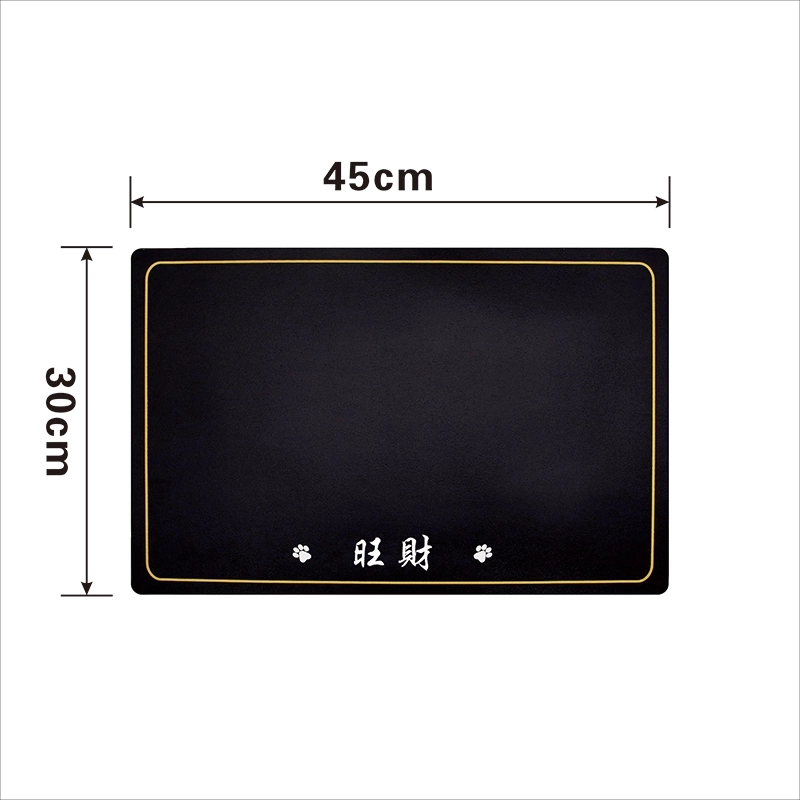 个性化刻字黑色宠物餐垫 防水防滑宠物用餐垫 (5)