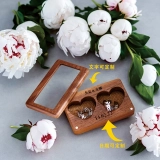 自定义木质开盖双戒指盒-手工雕刻心形戒指收纳盒 自定义木质开盖双戒指盒-手工雕刻心形戒指收纳盒