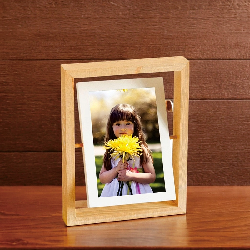 个性化定制原木色旋转相框摆件-创意家庭照片展示，定制专属回忆 (5)