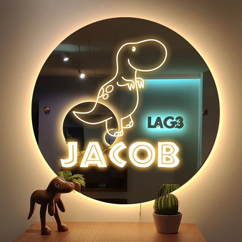 个性化定制恐龙主题幻彩RGB儿童镜面灯-创意房间氛围灯 (2) 个性化定制恐龙主题幻彩RGB儿童镜面灯-创意房间氛围灯 (2)