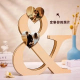 个性化照片木制台灯-创意心形定制夜灯,浪漫氛围灯 (2)