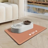 个性化刻字棕色宠物餐垫 防水防滑宠物用餐垫 (2)