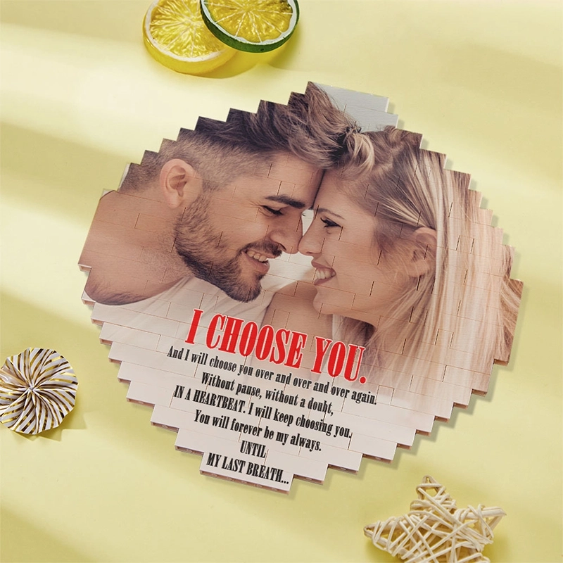 定制图案文字积木拼图 - 圆形照片砖框架,自定义单面印刷 (5)