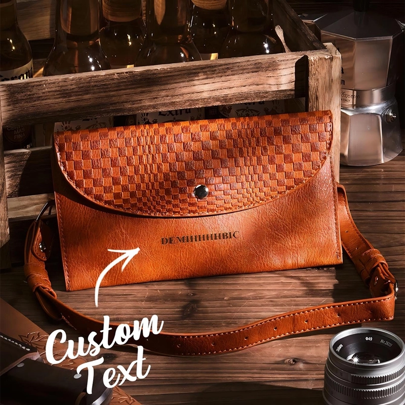 个性定制刻字马鞍包 二氧化碳激光雕刻 PU皮革时尚挎包