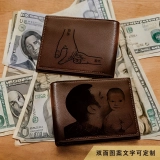 个性化定制双面印刷横款真皮钱包 送给爸爸/男友/老公的完美礼物 (3)